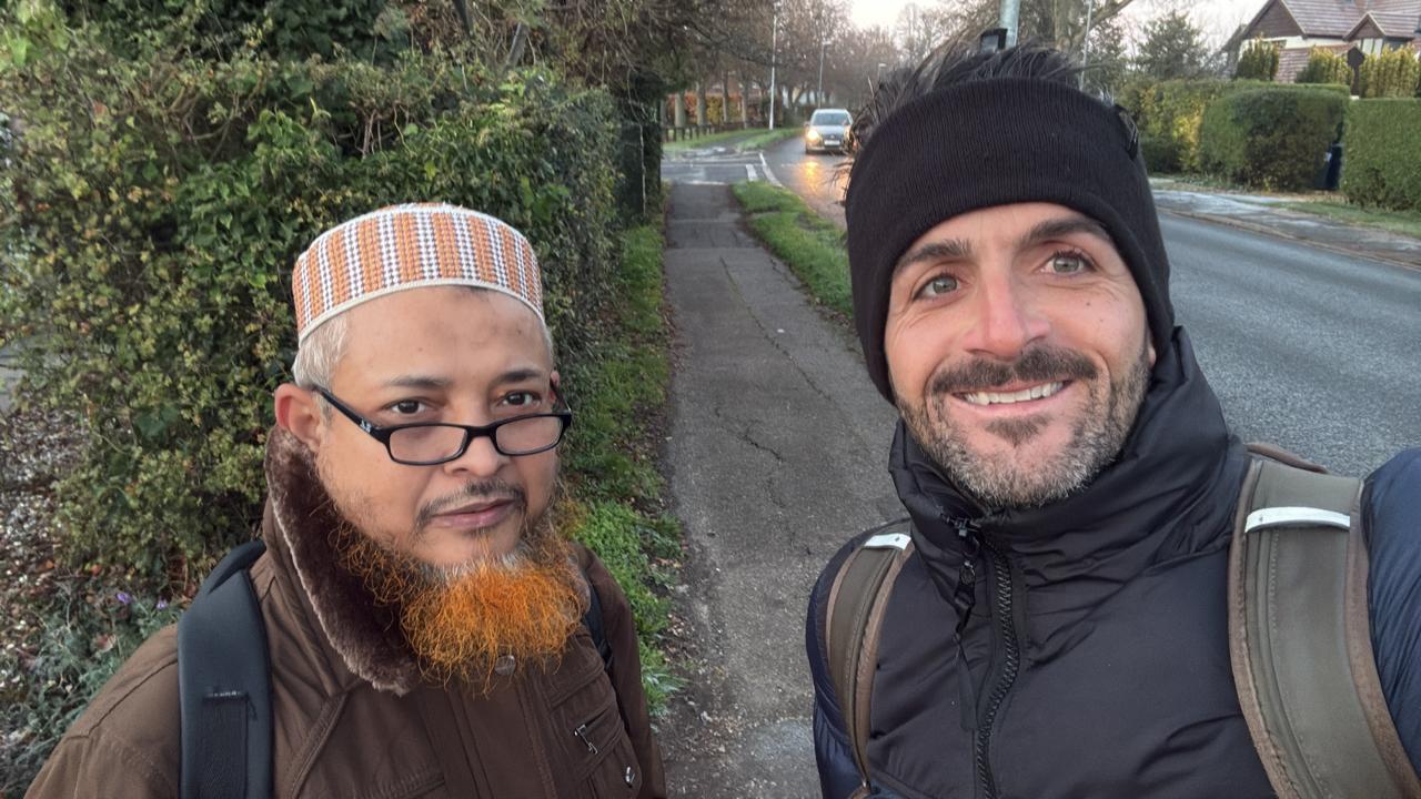 With Peppe La Rosa from Italy during stay in Cambridge