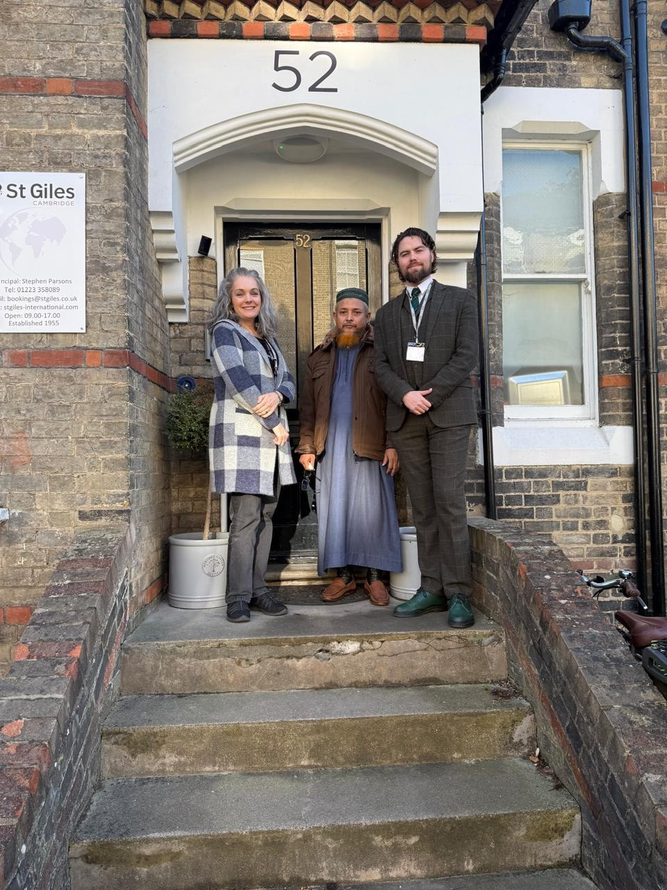 With Coordinator and Principal at St Giles Cambridge